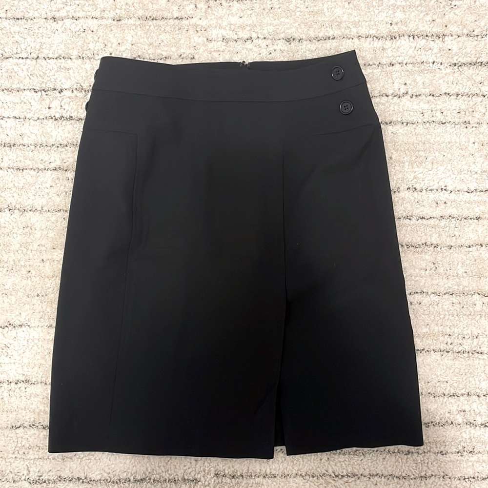 BCBG Black Pencil Skirt with Slit, Sz. 4